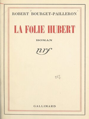 cover image of La folie Hubert